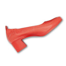 The Performance Heel by PIAR - Side Angle View of Cushioned Red Leather Block Heel Pump Showing Shock Absorbing Sole