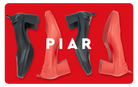PIAR Gift Card Featuring The Performance Heel in Lava Red and Black on Bold Red Background